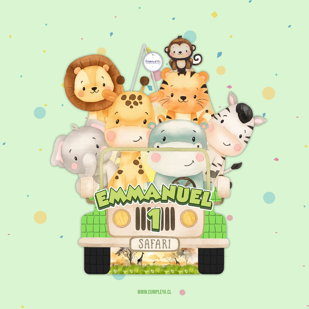 PIÑATA JEEP SAFARI BEBÉS 40CM PREMIUM