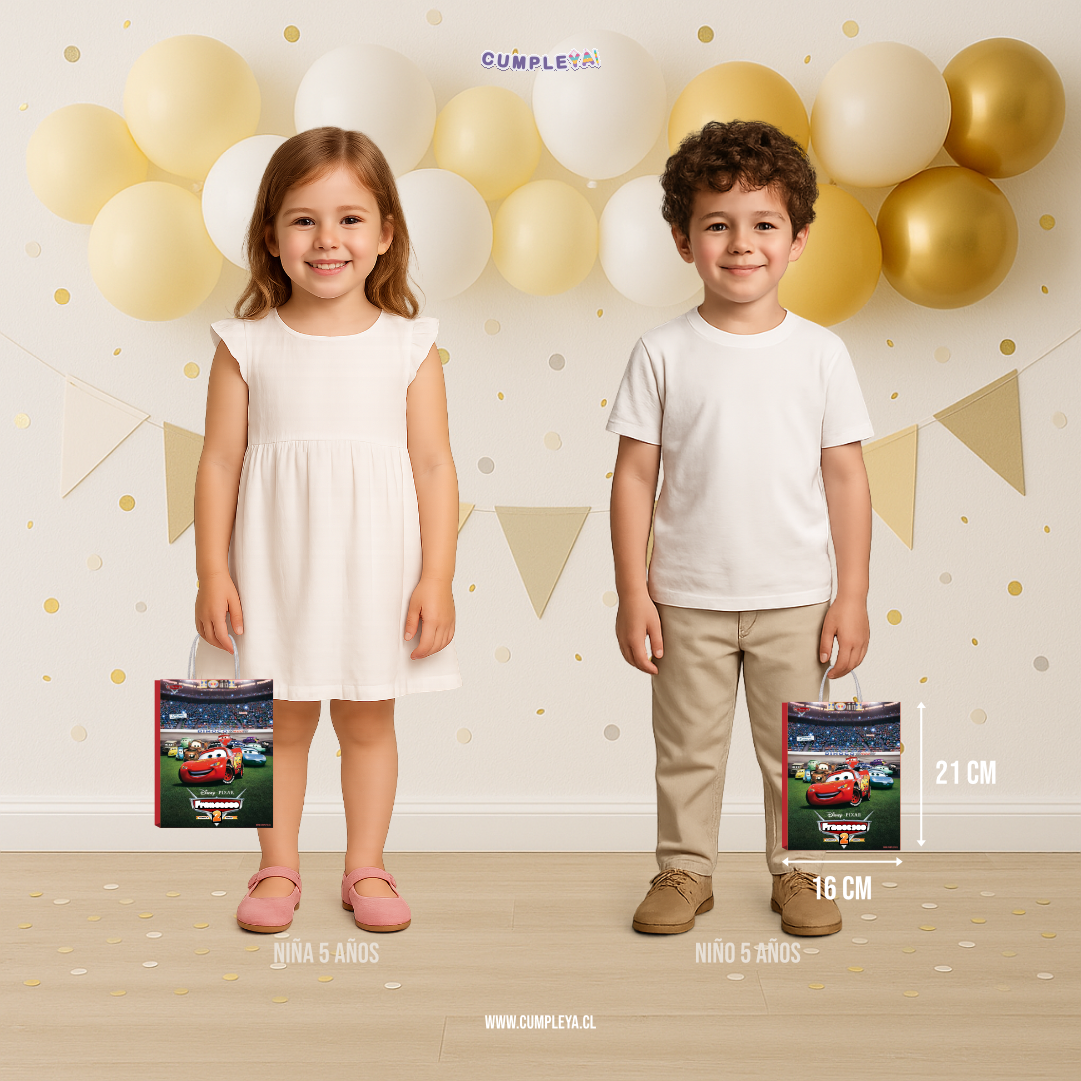 BOLSA SORPRESA CARS PERSONALIZADO 16X21X8CM