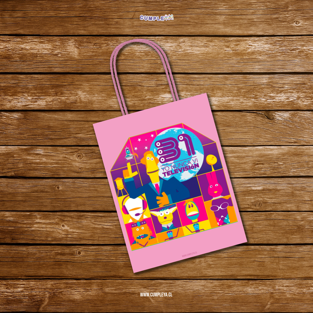 BOLSA SORPRESA 31 NINUTOS COLORES PERSONALIZADO 16X21X8CM