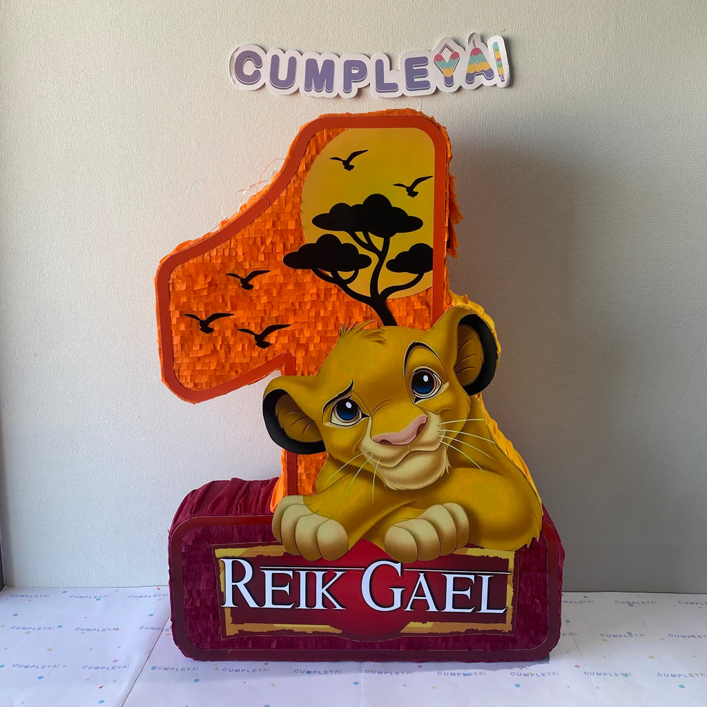 PIÑATA REY LEON CON NUMERO 1 60CM PREMIUM