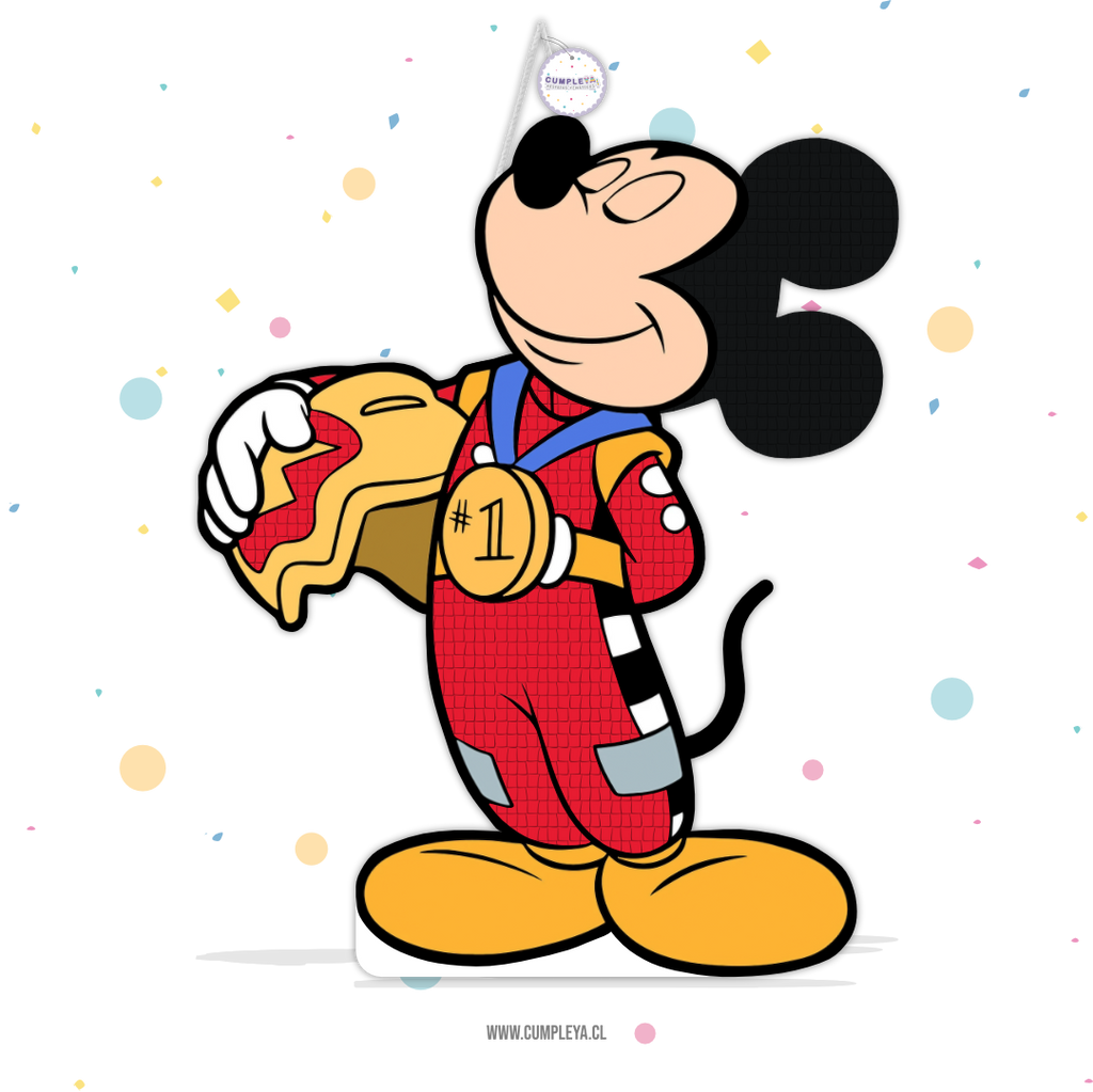 PIÑATA MICKEY AUTO DE CARRERA 60CM PREMIUM