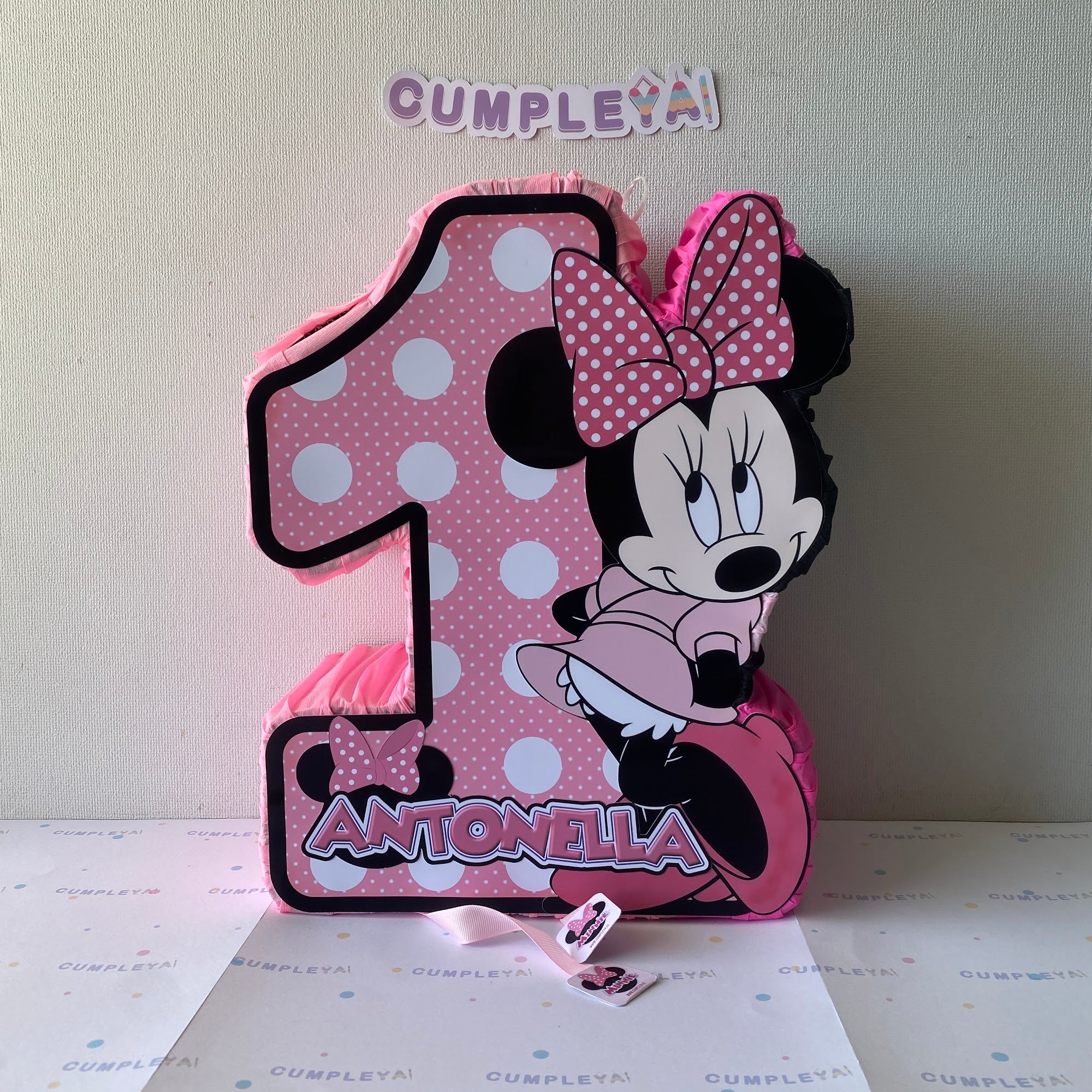 PIÑATA 40 CM NUMERO 1 MINNIE MOUSE