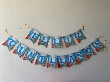 BANDERIN FELIZ CUMPLEAÑOS CANGREJO SEBASTIAN