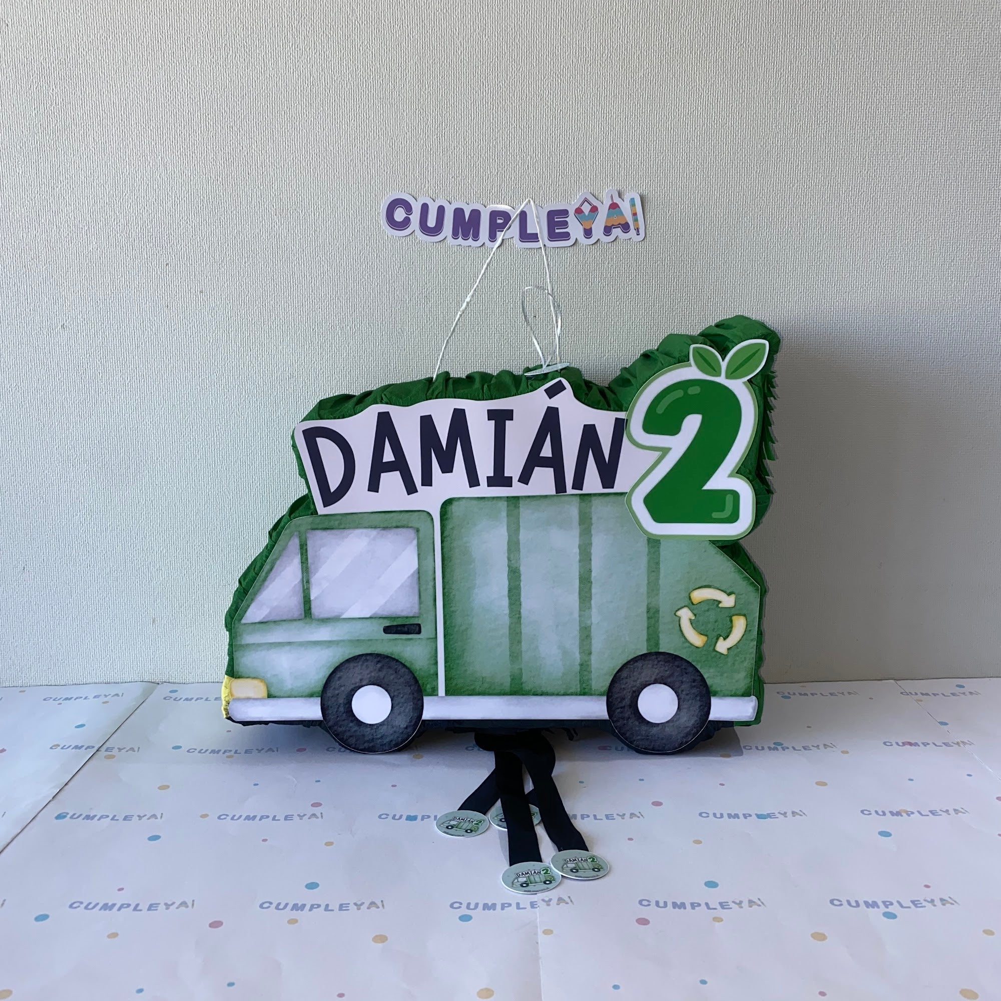 PIÑATA 40 CM CAMION DE BASURA