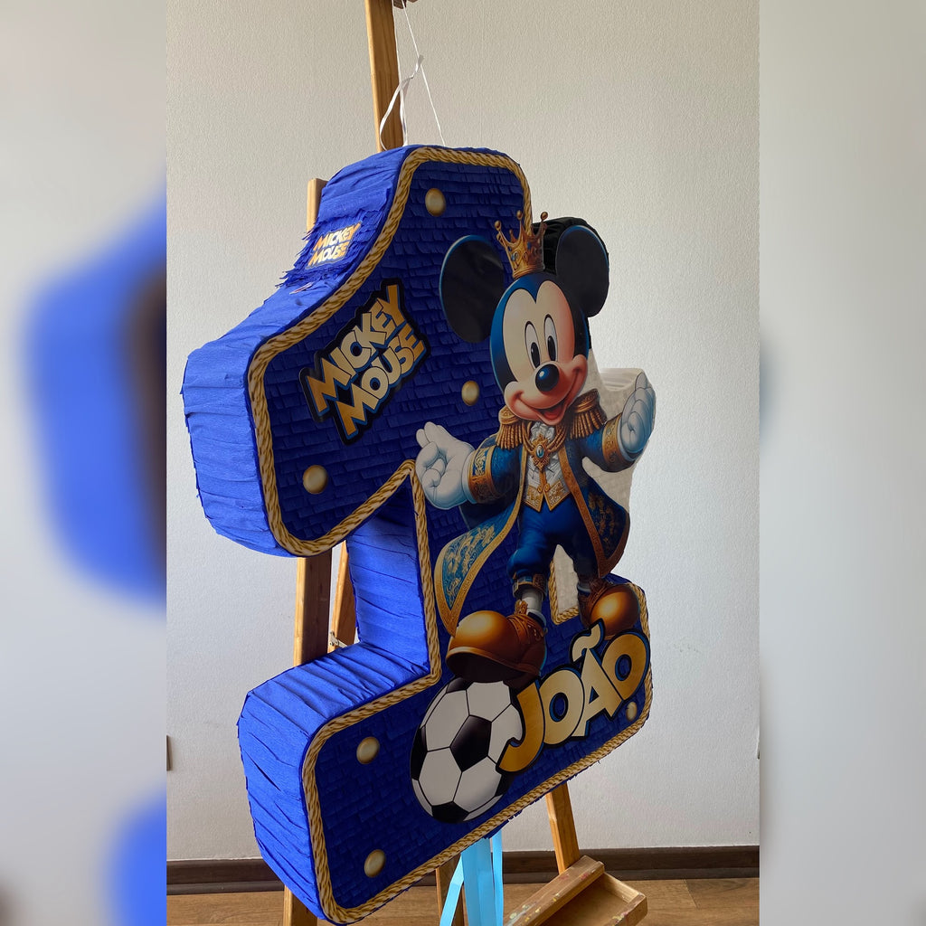 PIÑATA MICKEY REY AZUL FUTBOL 60CM PREMIUM