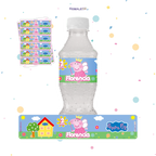 STICKER PARA BOTELLA 12 U PEPPA PIG HADA