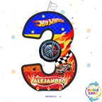 PIÑATA 40 CM HOT WHEELS NUMEROS 3