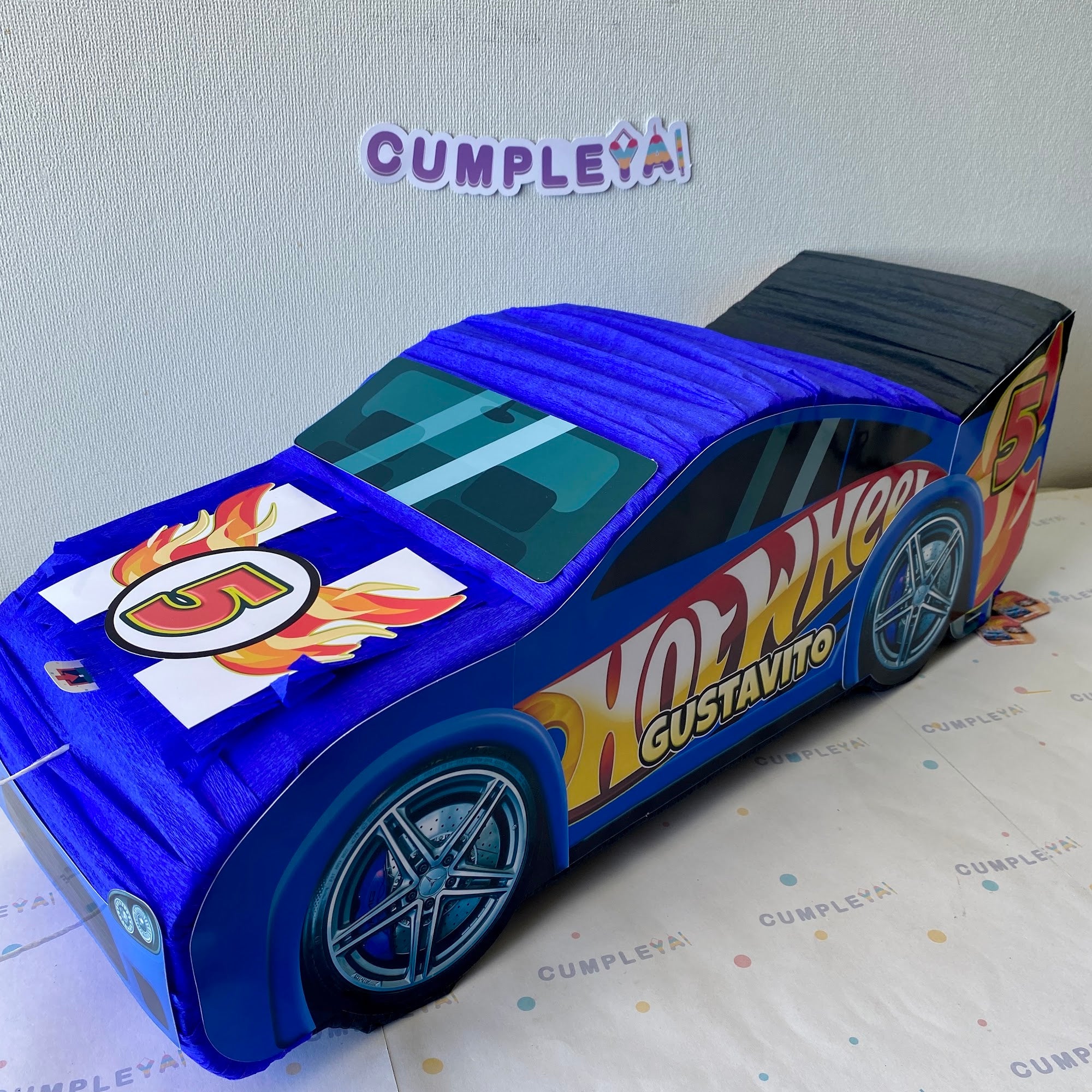 PIÑATA 60 CM AUTO HOT WHEELS AZUL