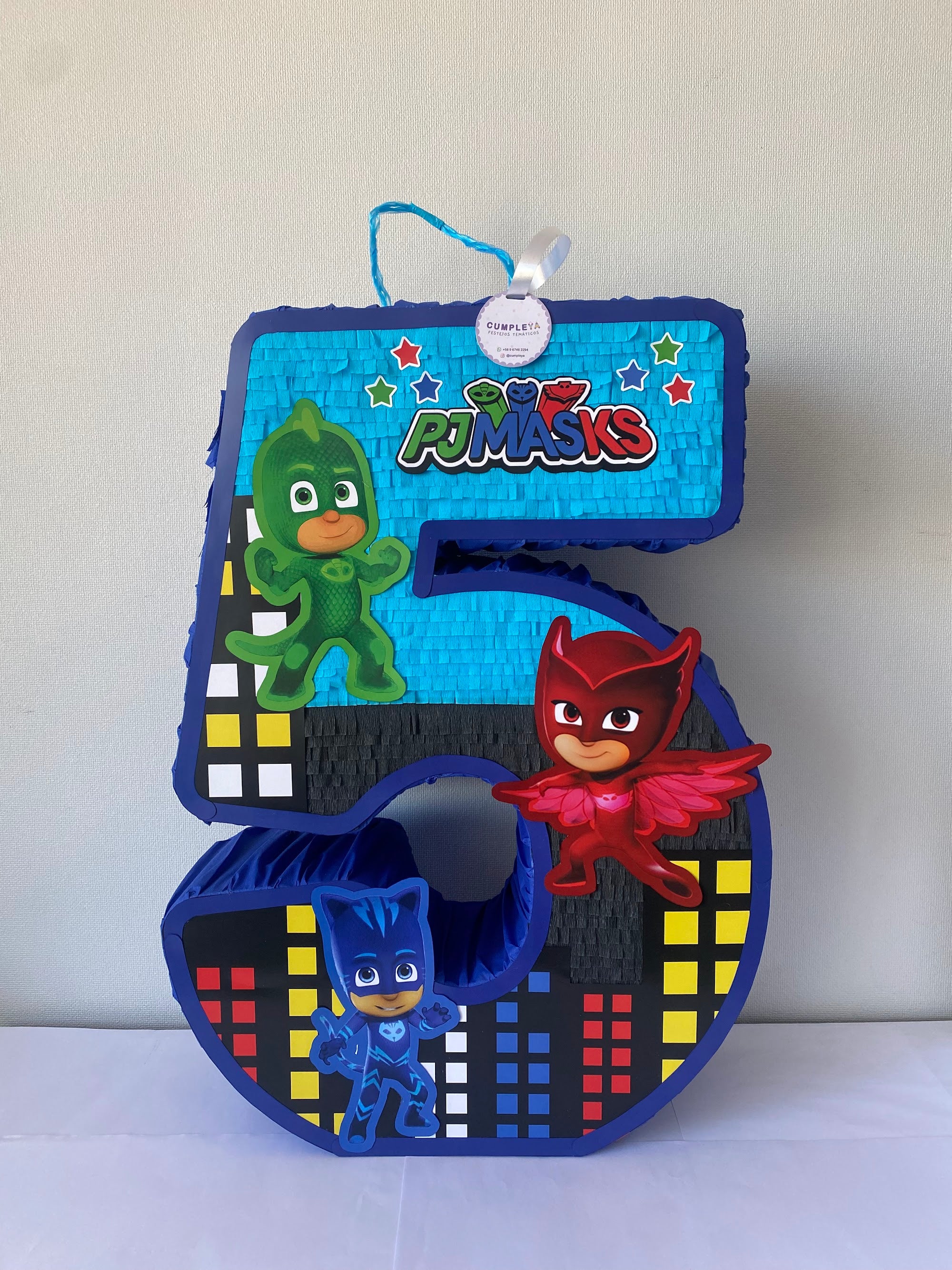 PIÑATA PJ MASKS NÚMERO 5 60CM PREMIUM