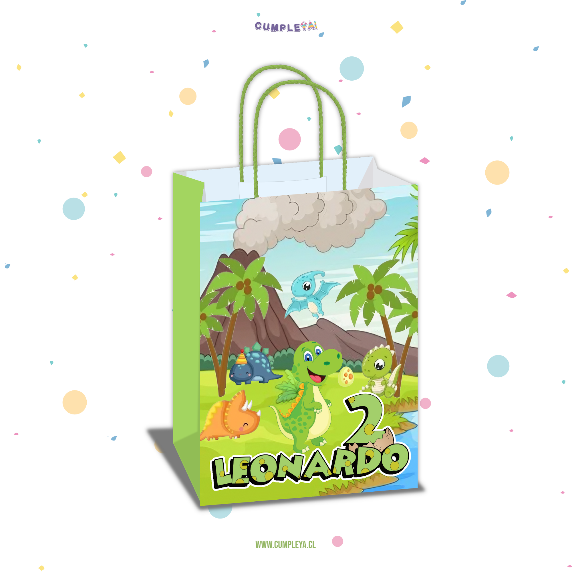 BOLSA SORPRESA 16 × 21 × 8 CM DINOSAURIO BEBE