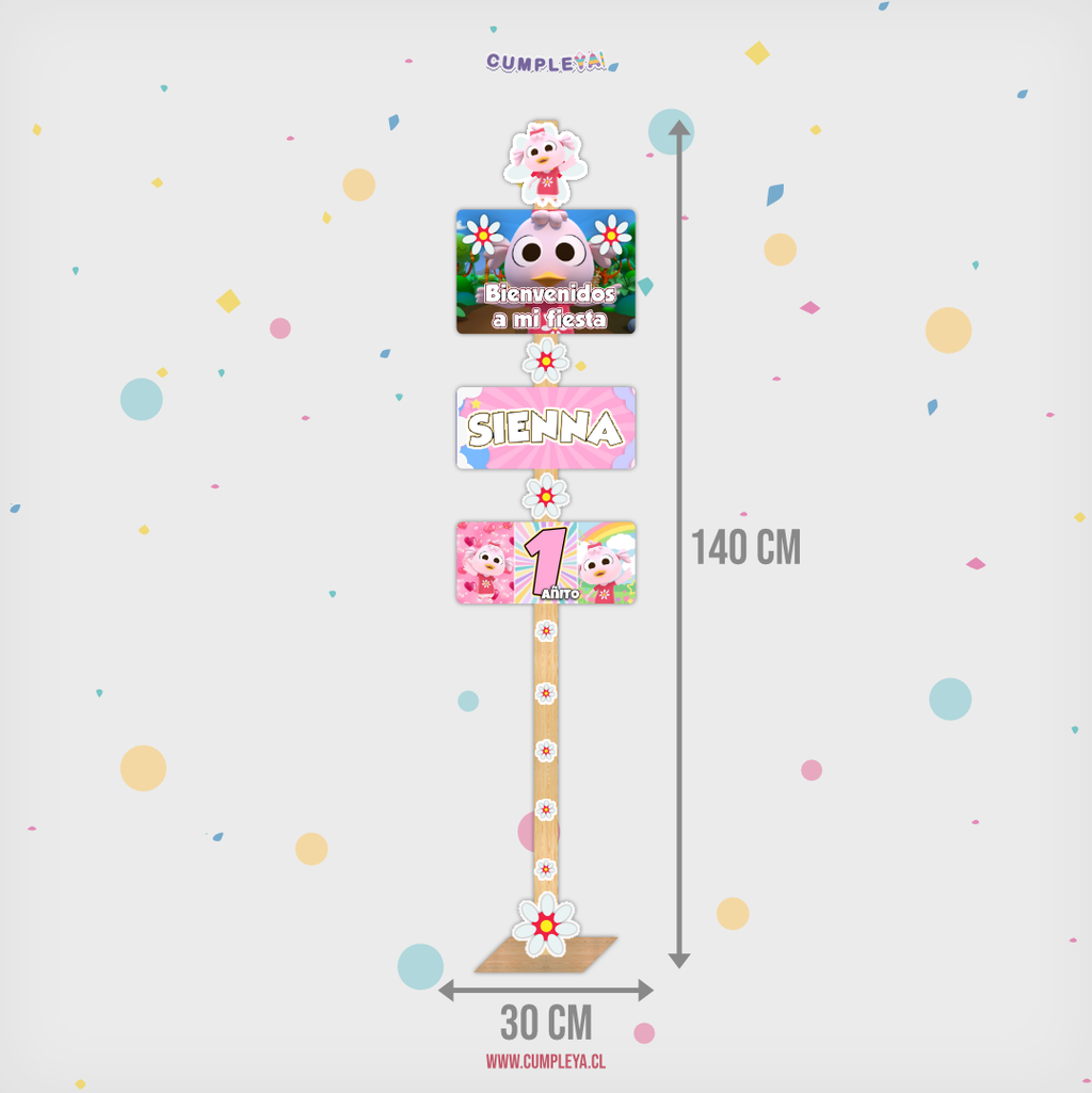 LETRERO PATITA LULU DE BIENVENIDA 30X140CM TEMÁTICO