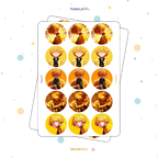 30 STICKER CIRCULARES 5 X 5 CM ZENITSU AGATSUMA