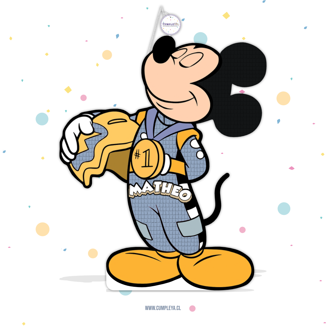 PIÑATA MICKEY MOUSE CARRERA 60CM PREMIUM