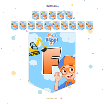 BANDERIN FELIZ CUMPLEAÑOS BLIPPI NIÑO