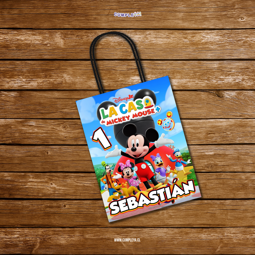 BOLSA SORPRESA CASA DE MICKEY PERSONALIZADO 16X21X8CM