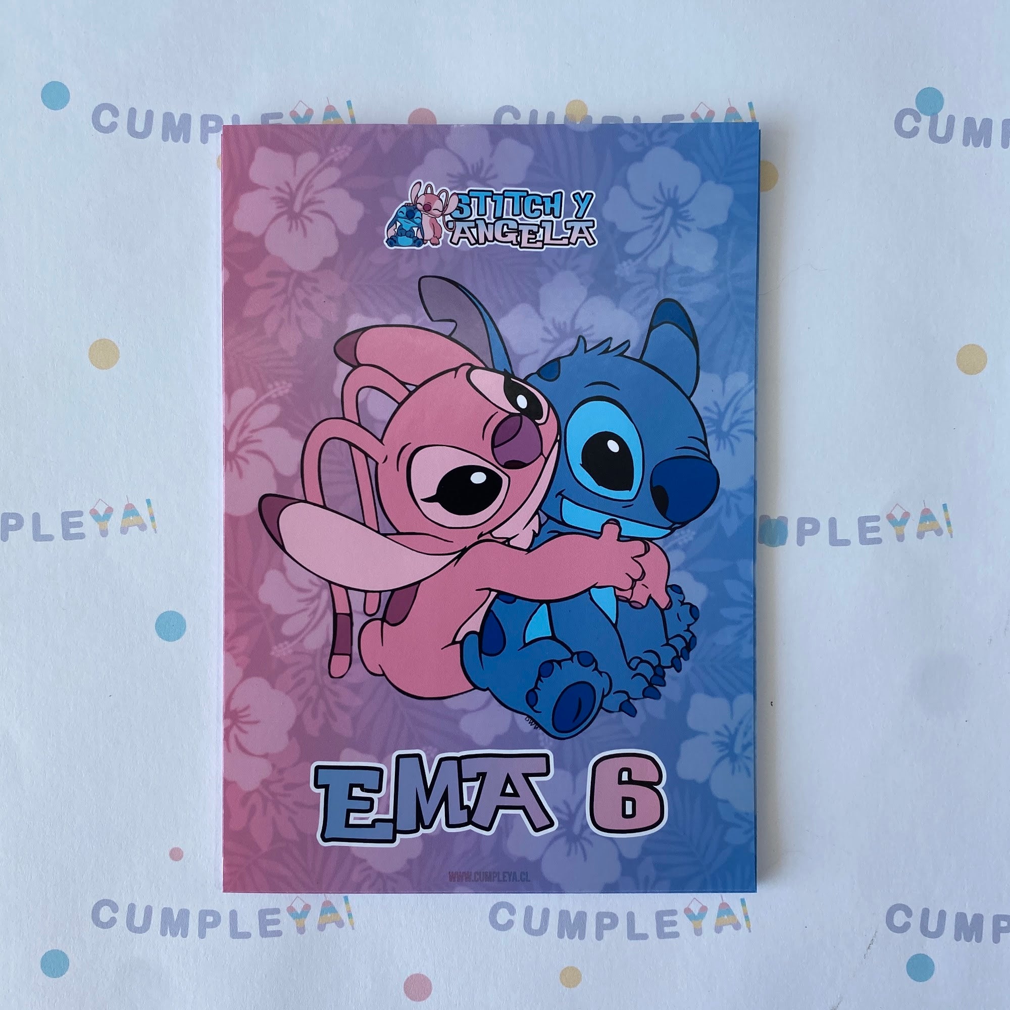 STICKER STITCH Y ANGELA PARA BOLSA SORPRESA 14X20CM TEMÁTICO