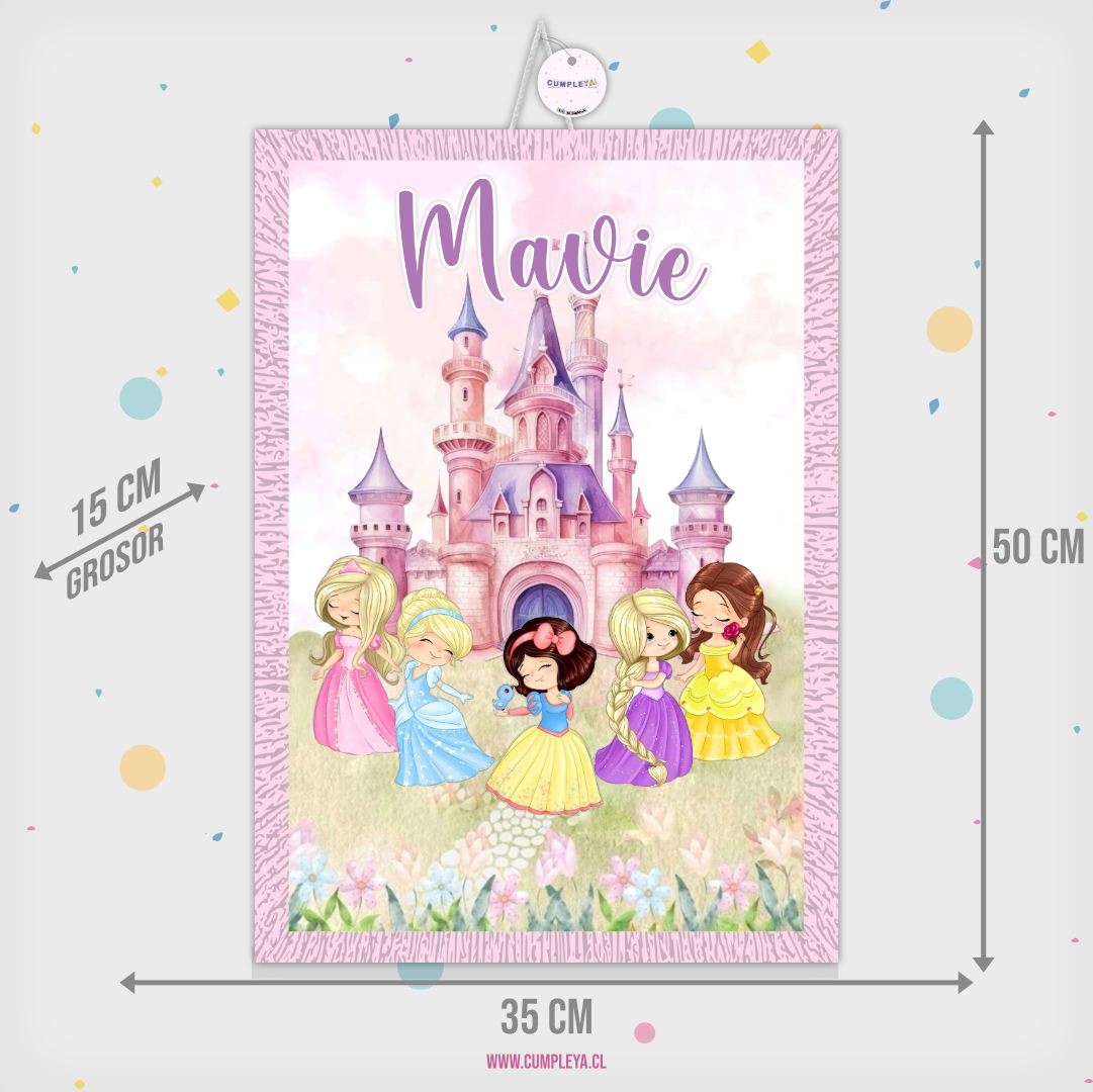 PIÑATA 40 CM RECTANGULAR PRINCESAS BEBES