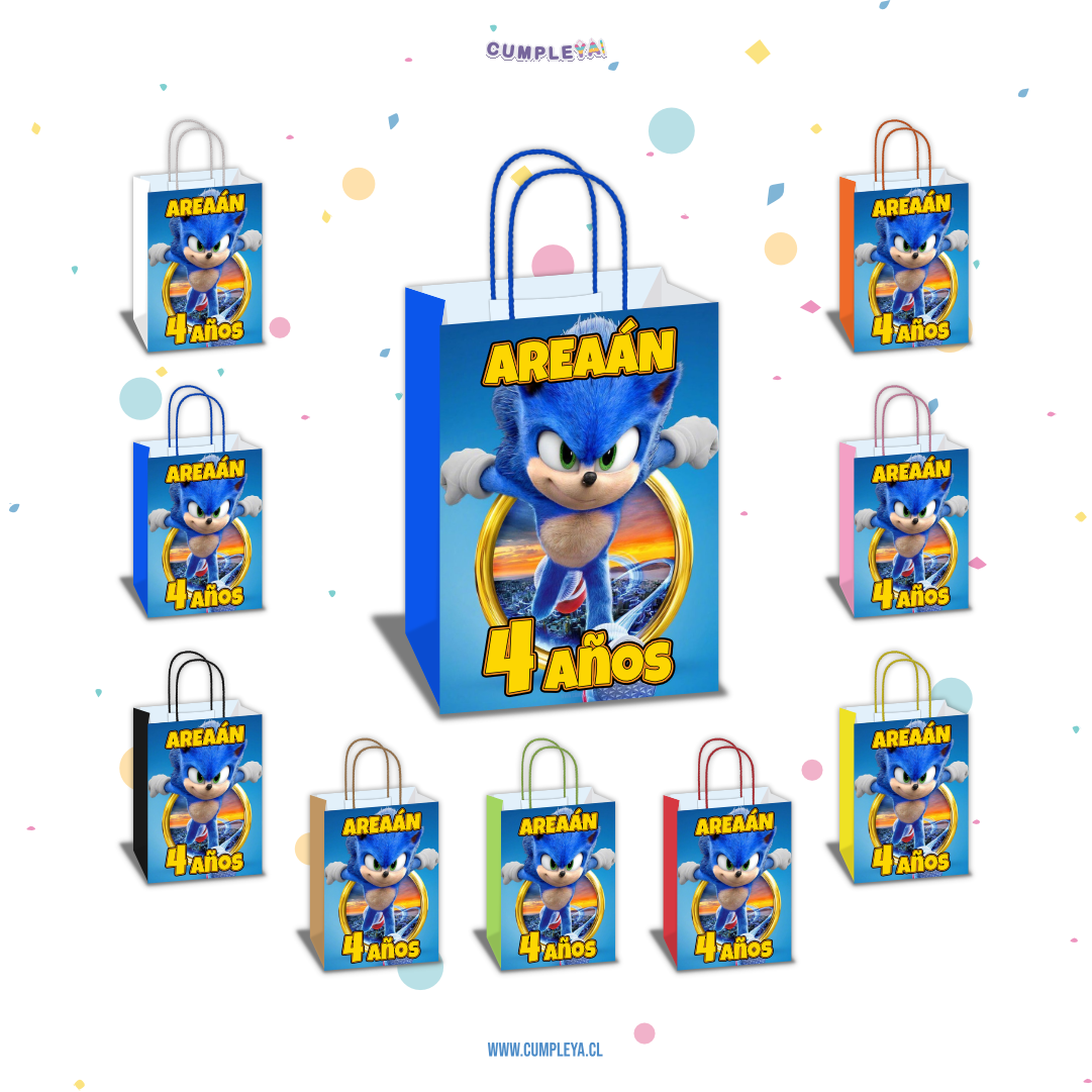 BOLSA SORPRESA SONIC PERSONALIZADO 16X21X8CM
