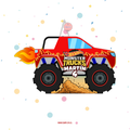 PIÑATA 60 CM MONSTER TRUCK ROJO