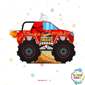 PIÑATA 60 CM MONSTER TRUCK ROJO