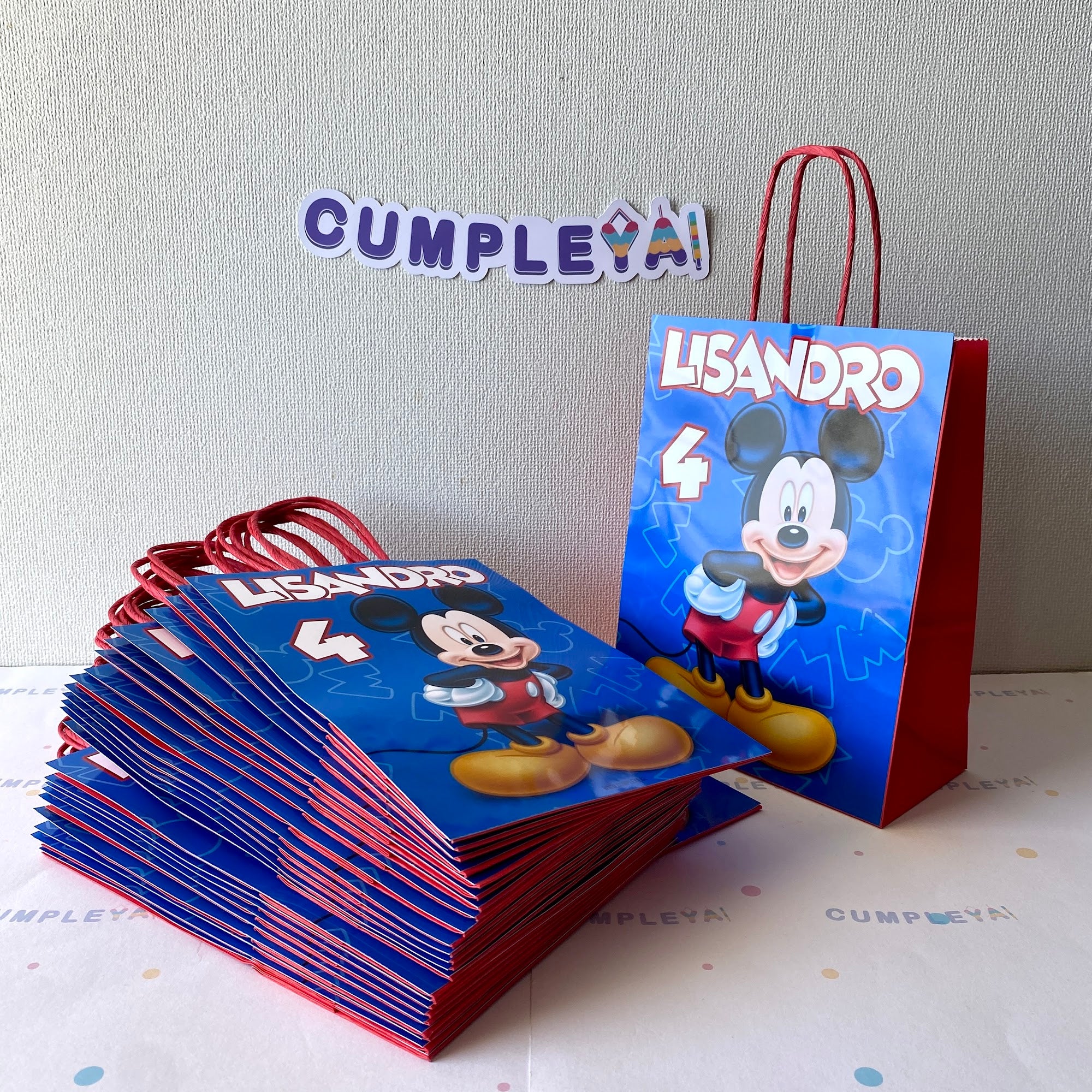 BOLSA SORPRESA MICKEY PERSONALIZADO 16X21X8CM