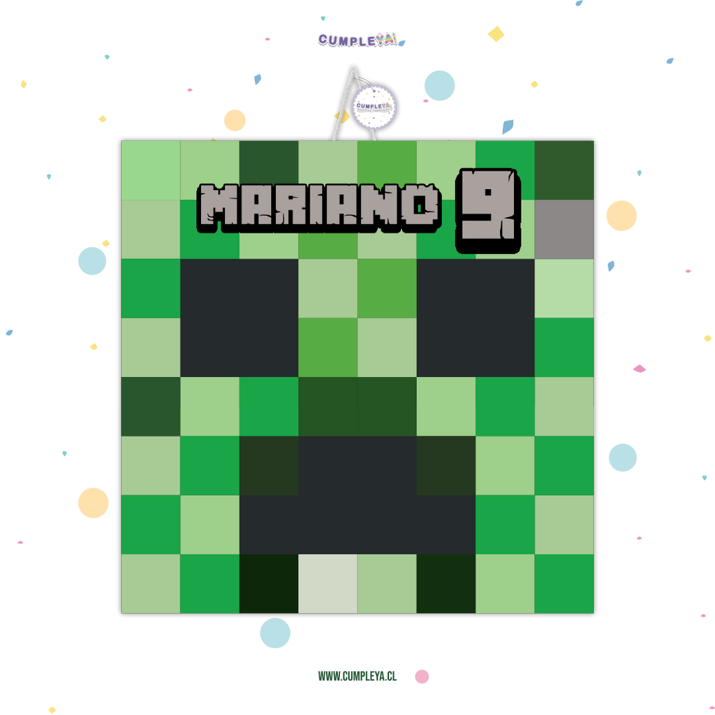 PIÑATA CABEZA DE CREEPER 40CM PREMIUM