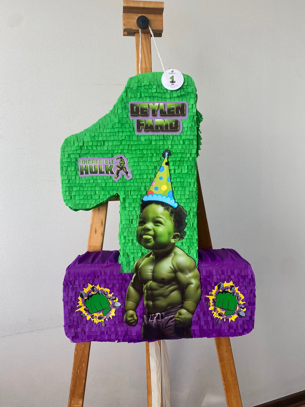 PIÑATA NUMERO 1 DE HULK 60CM PREMIUM