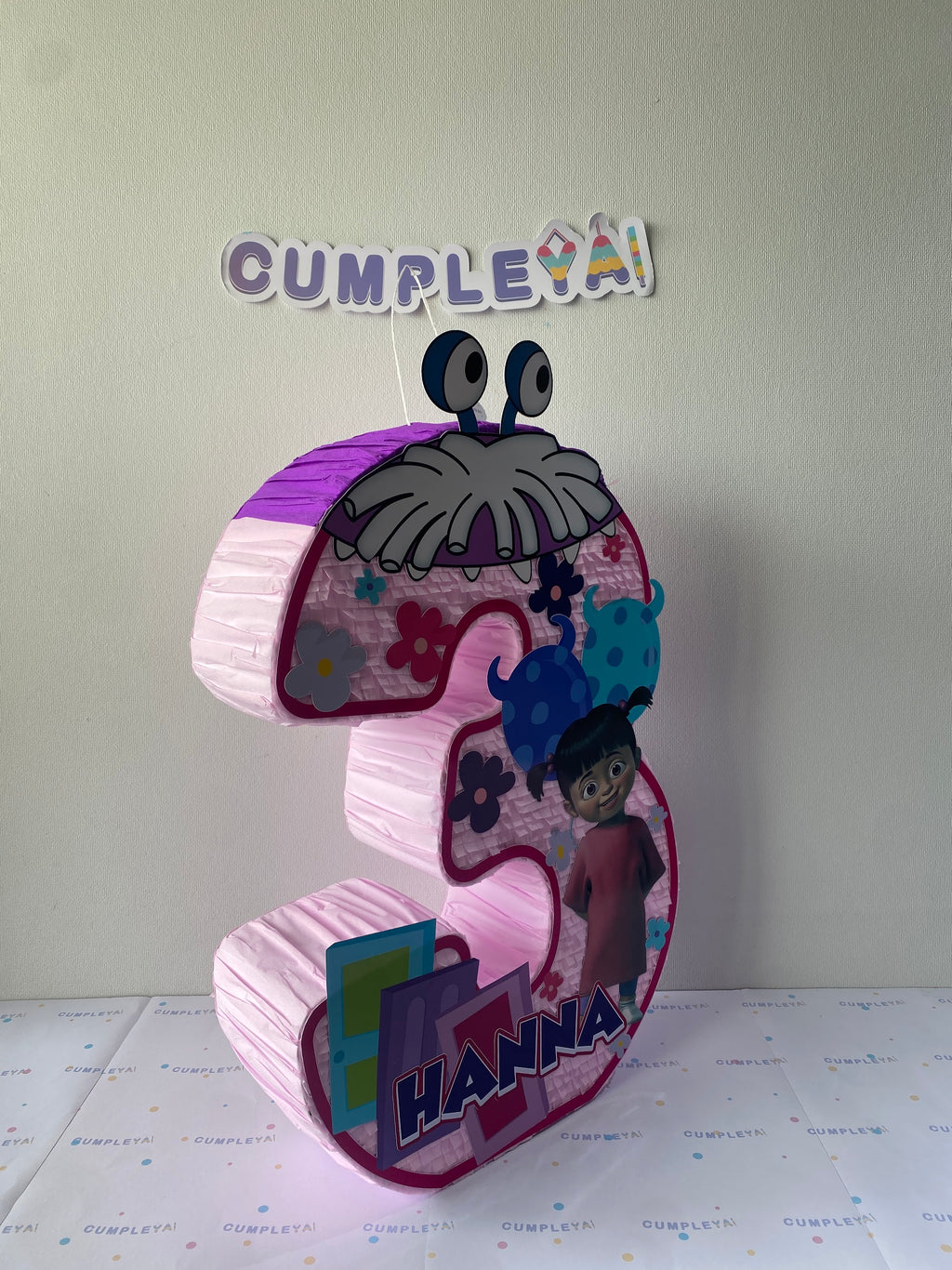 PIÑATA NUMERO 3 MONSTER INC 60CM PREMIUM