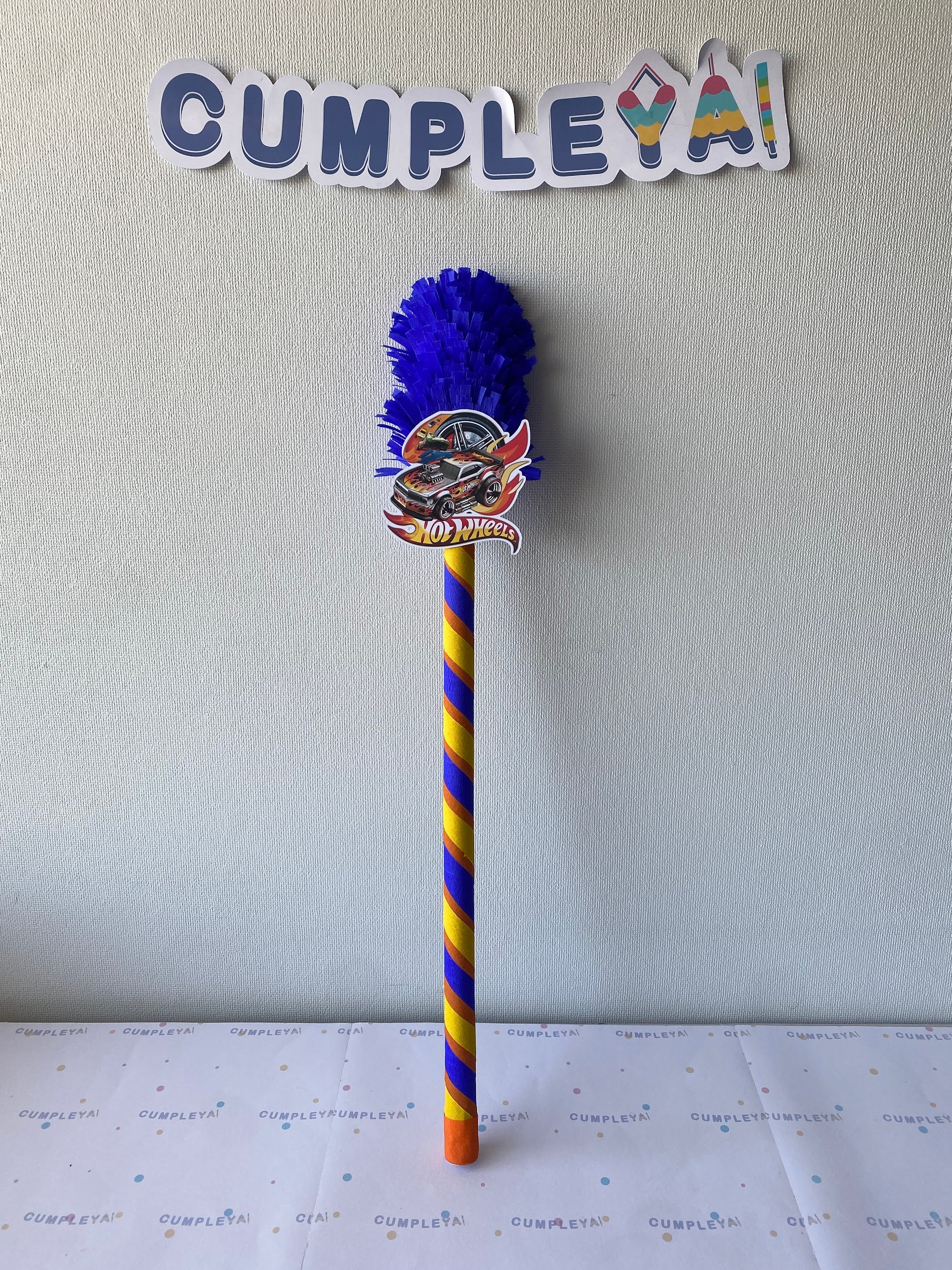 BASTÓN HOT WHEELS AZUL PARA PIÑATA