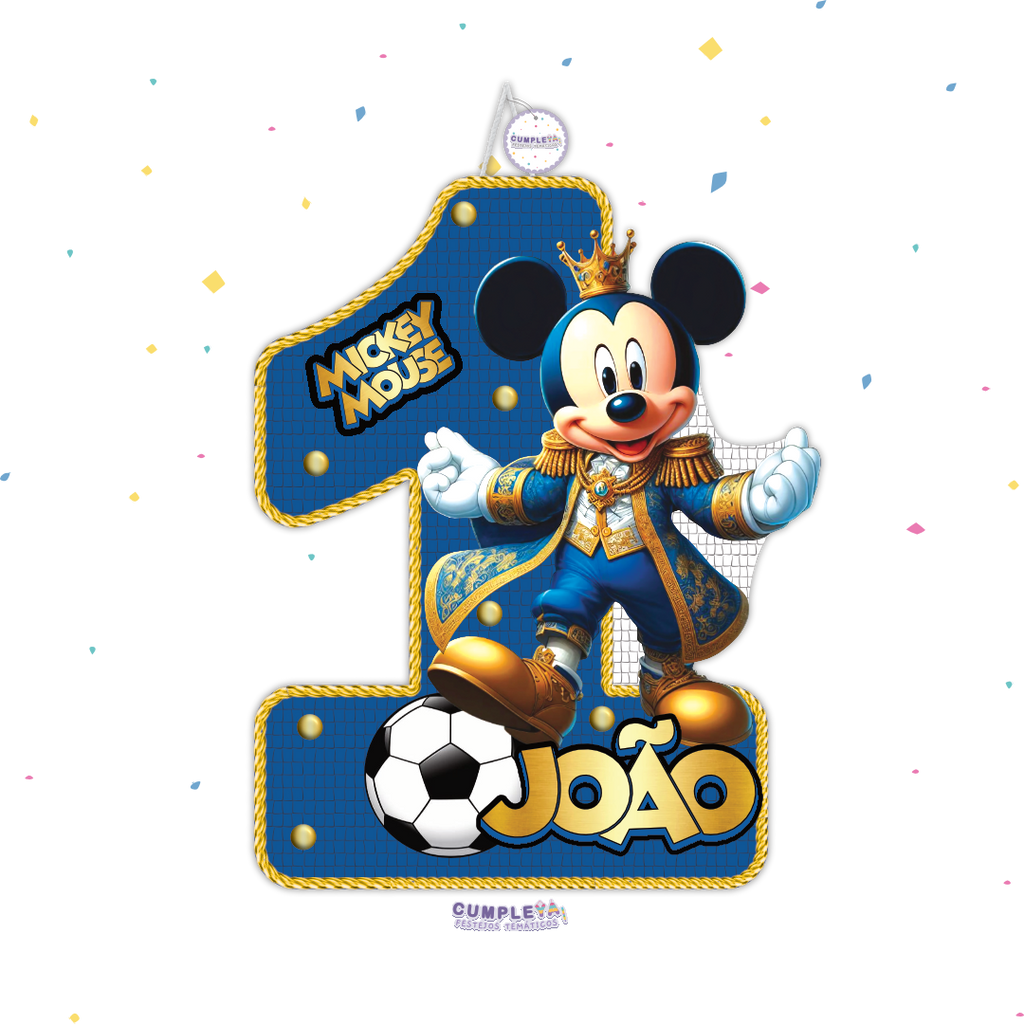 PIÑATA MICKEY REY AZUL FUTBOL 60CM PREMIUM