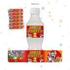 STICKER PARA BOTELLA 12 U TOM Y JERRY