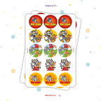 30 STICKER CIRCULARES 5 X 5 CM TOM Y JERRY