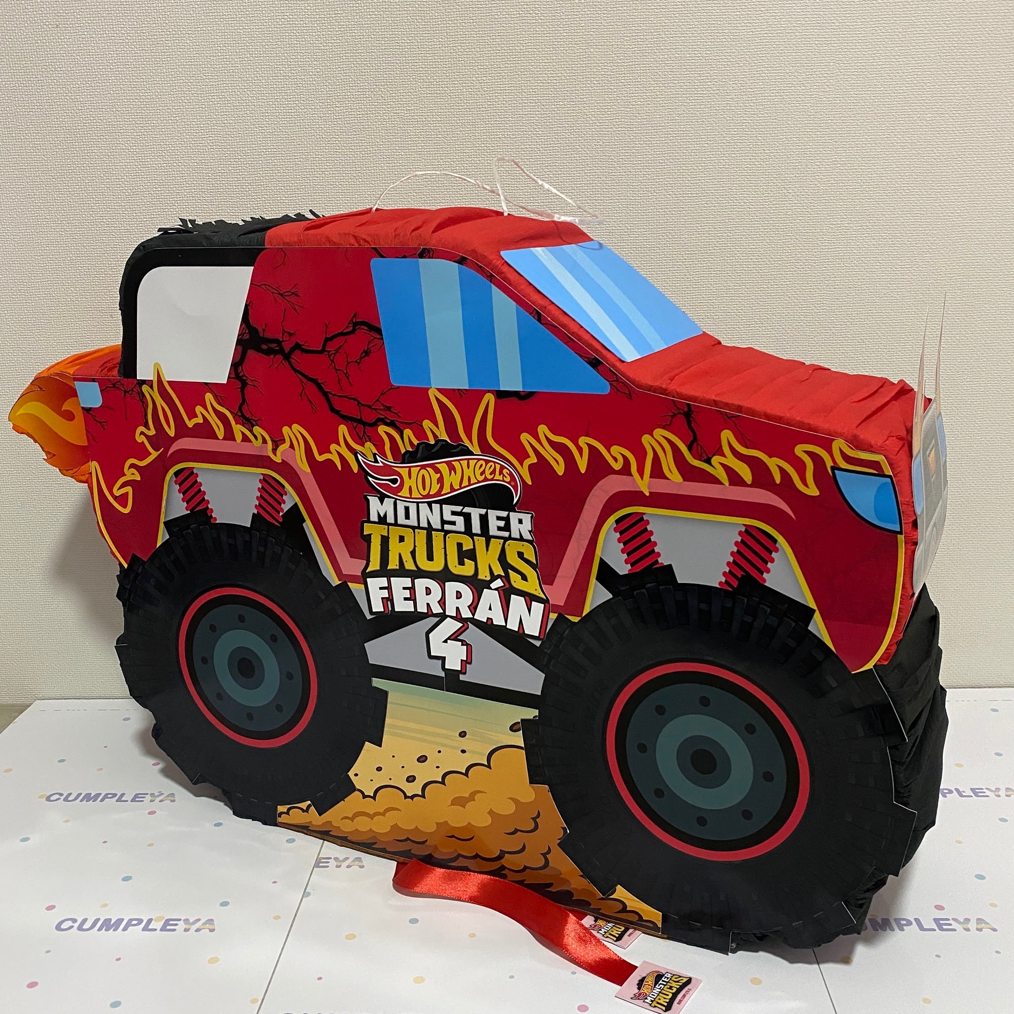 PIÑATA 60 CM MONSTER TRUCK ROJO