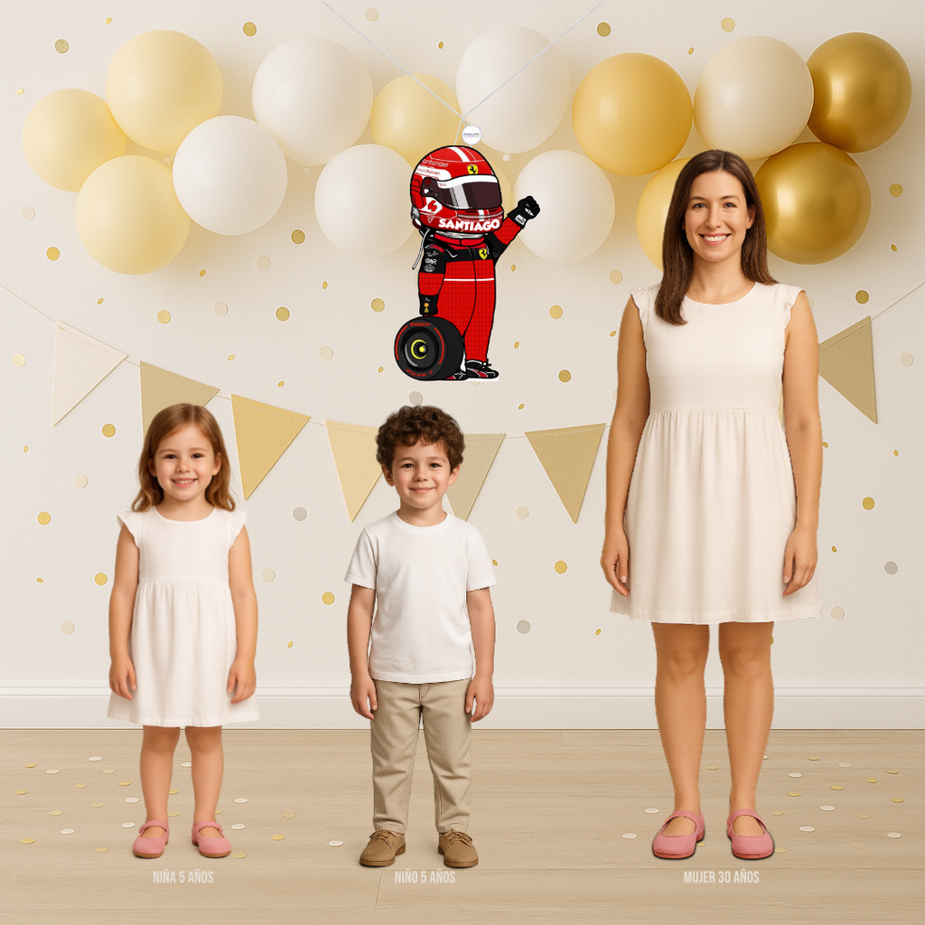 PIÑATA PILOTO DE CARRERA 60CM PREMIUM