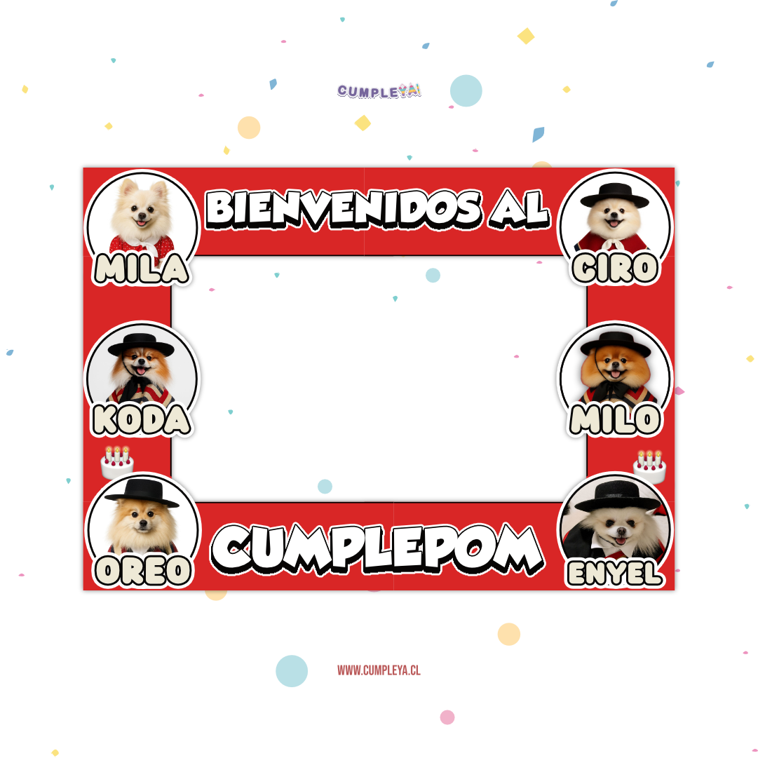 CUADRO SELFIE PERRITO POMERANIA 77X55CM