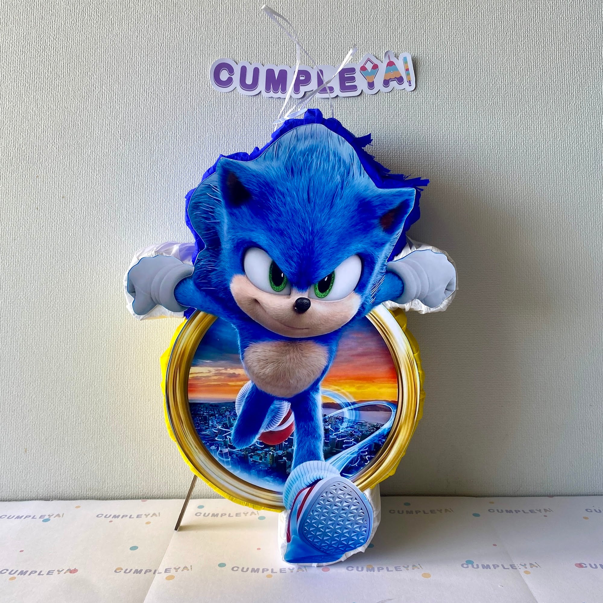 PIÑATA 40 CM SONIC EN ARO