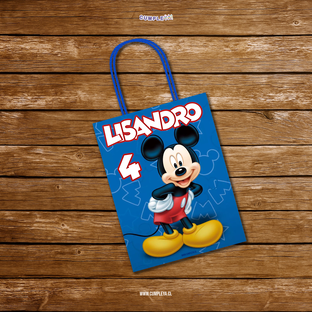 BOLSA SORPRESA MICKEY PERSONALIZADO 16X21X8CM