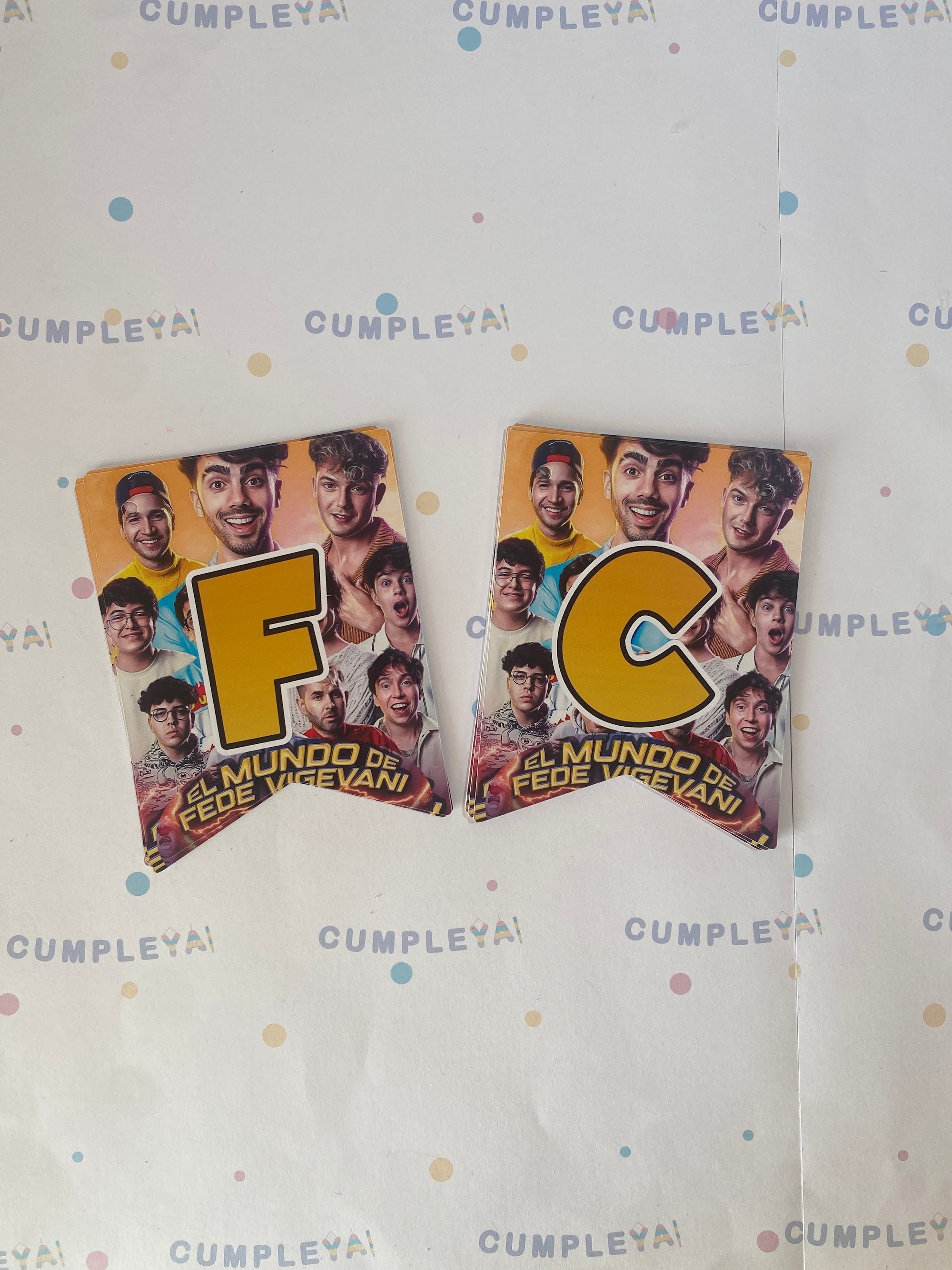 BANDERIN FEDE VIGEVANE FELIZ CUMPLEAÑOS 11X14CM 15U