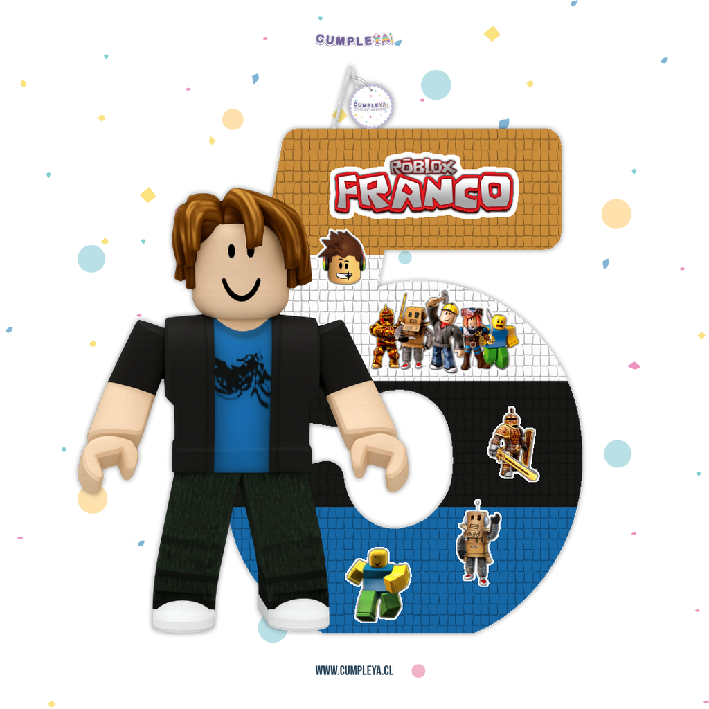 PIÑATA NUMERO 5 PELO TOCINO, ROBLOX 60CM PREMIUM