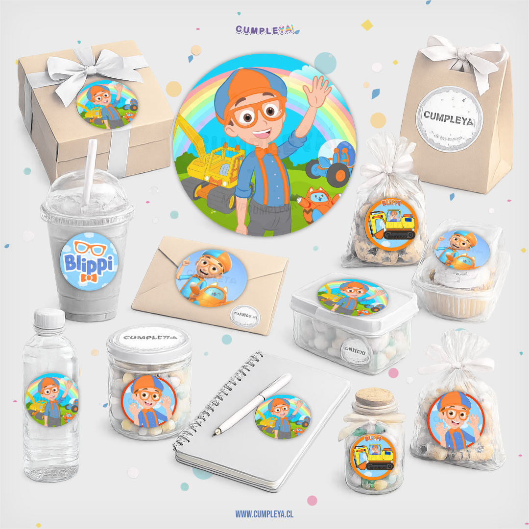 30 STICKER CIRCULARES 5 X 5 CM BLIPPI