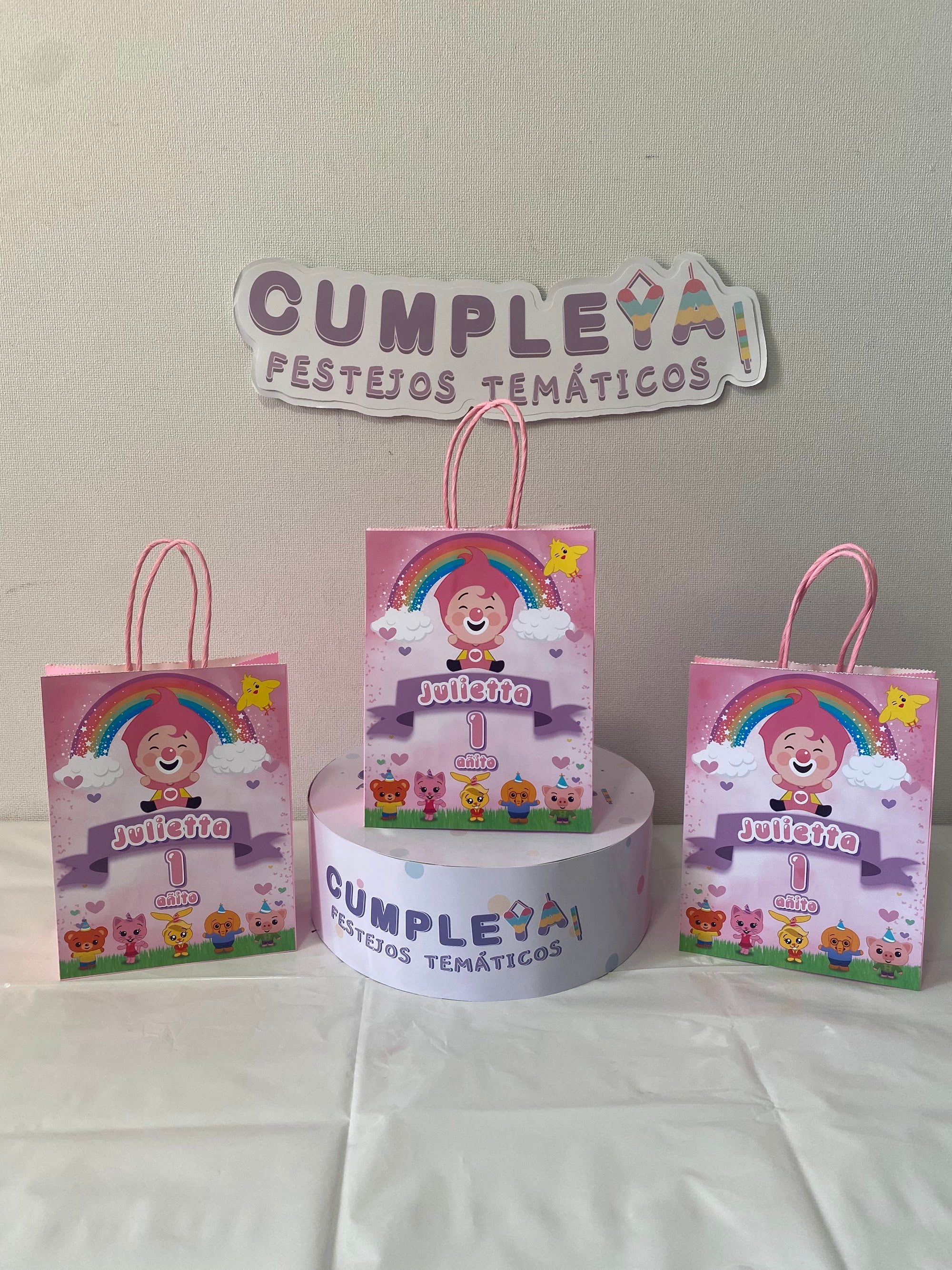 BOLSA SORPRESA 16 × 21 × 8 CM PLIM PLIM ROSADO Y SUS AMIGOS