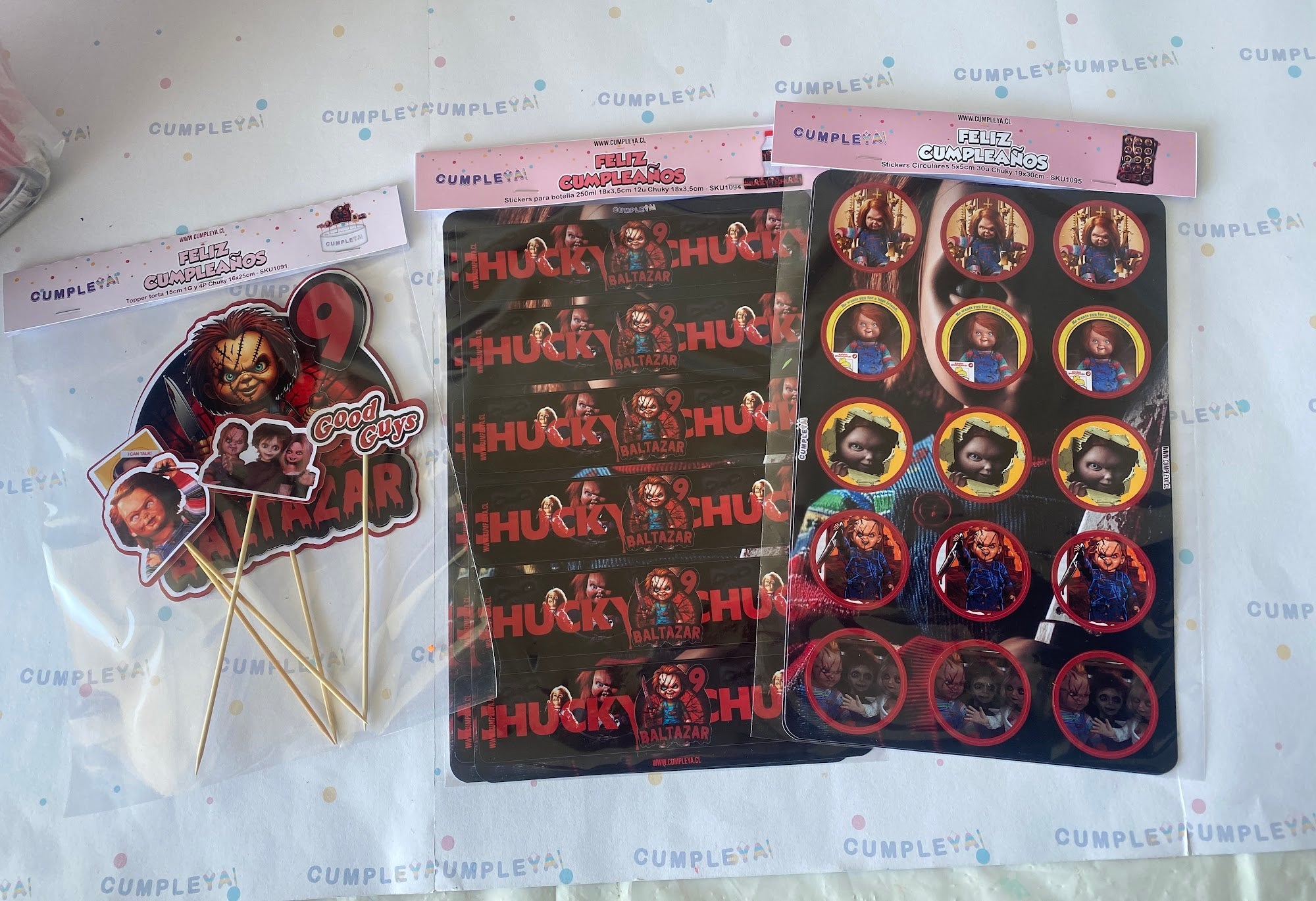 STICKER CHUKY CIRCULARES 5X5CM 30U TEMÁTICO