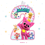 PIÑATA 40 CM NUMERO 2 PINKFONG