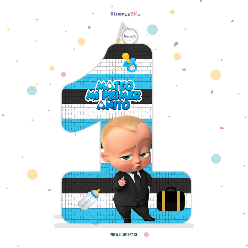 PIÑATA JEFE EN PAÑALES EN NÚMERO 1 60CM PREMIUM