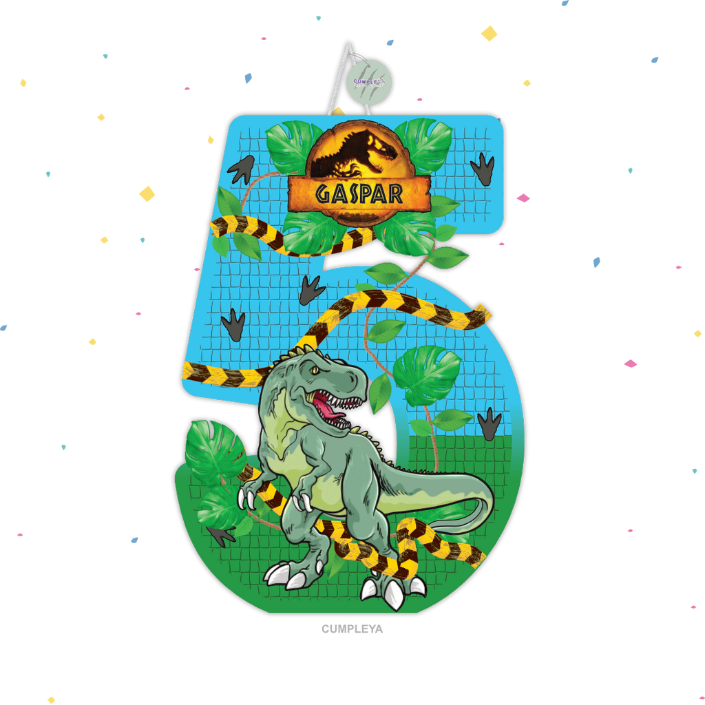PIÑATA NUMERO 5 TIRANOSAURIO REX 40CM PREMIUM