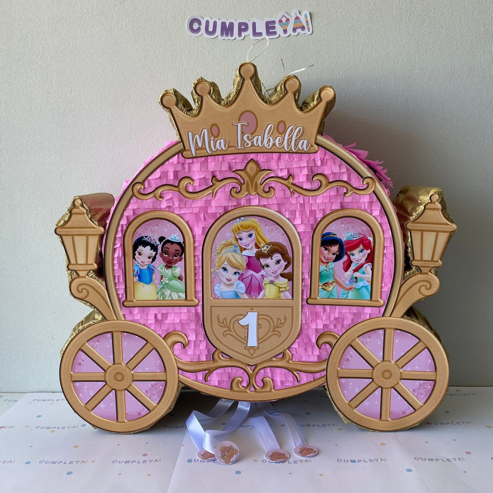 PIÑATA CARROZA PRINESAS DE DISNEY BEBE 60CM PREMIUM