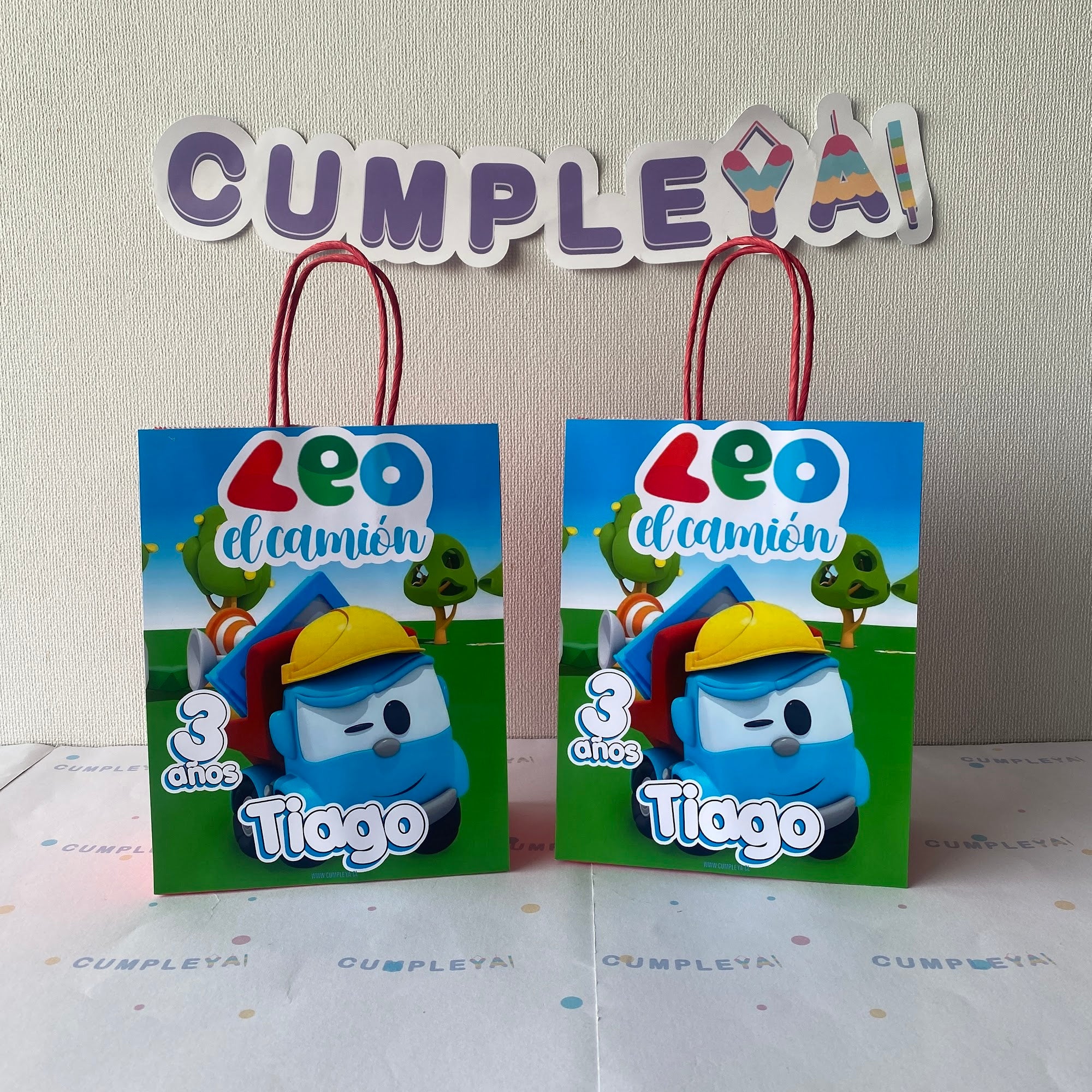 BOLSA SORPRESA LEO DE CAMION PERSONALIZADO 16X21X8CM