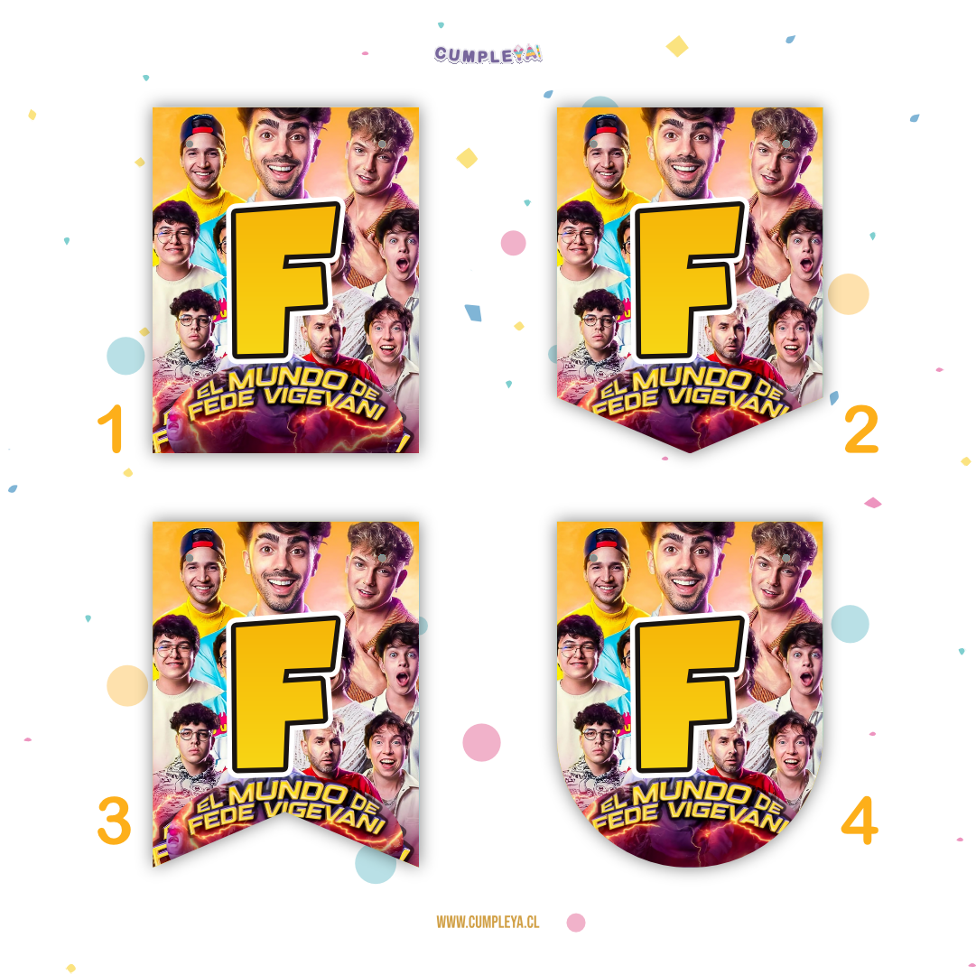 BANDERIN FEDE VIGEVANE FELIZ CUMPLEAÑOS 11X14CM 15U