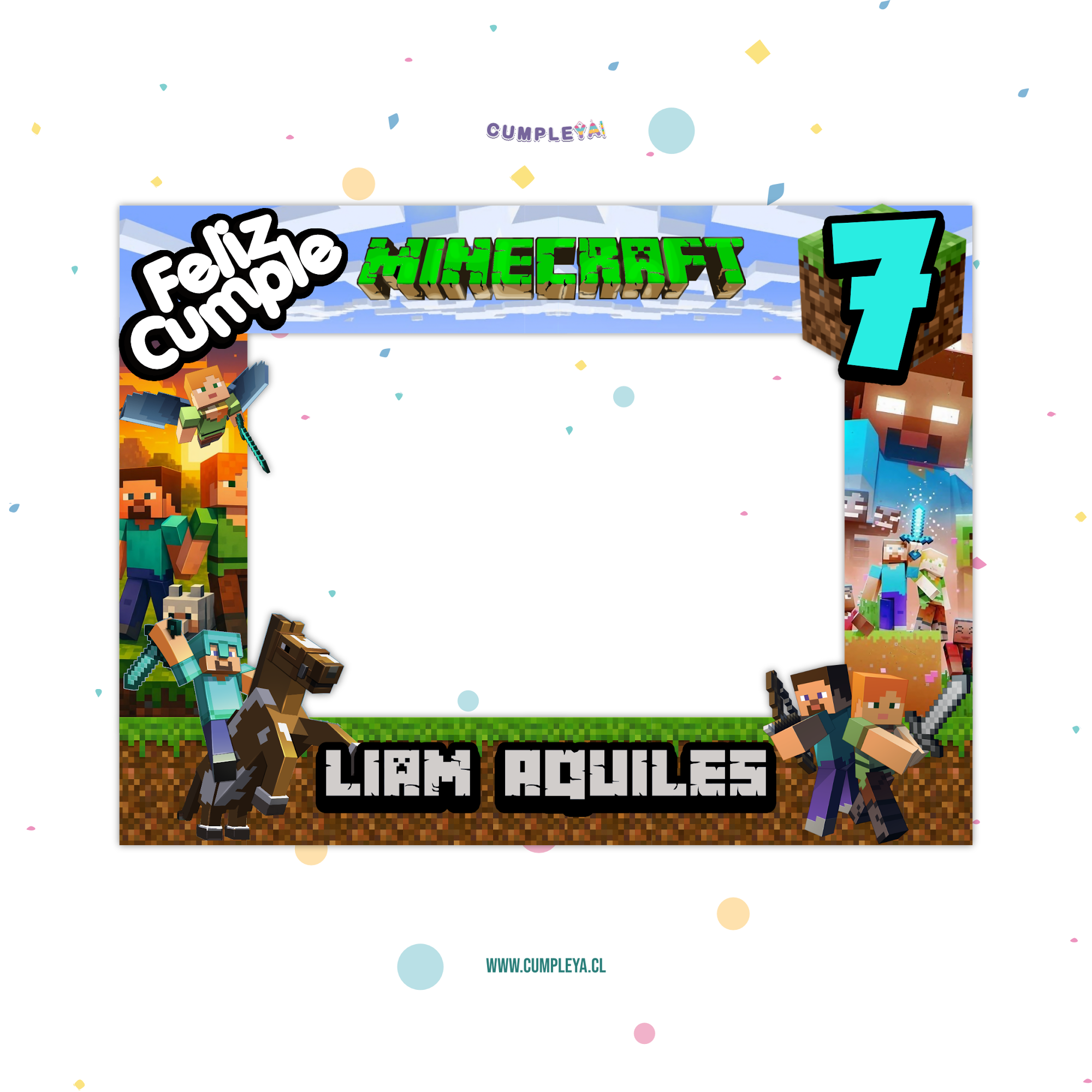 CUADRO SELFIE MINECRAFT 77X55CM