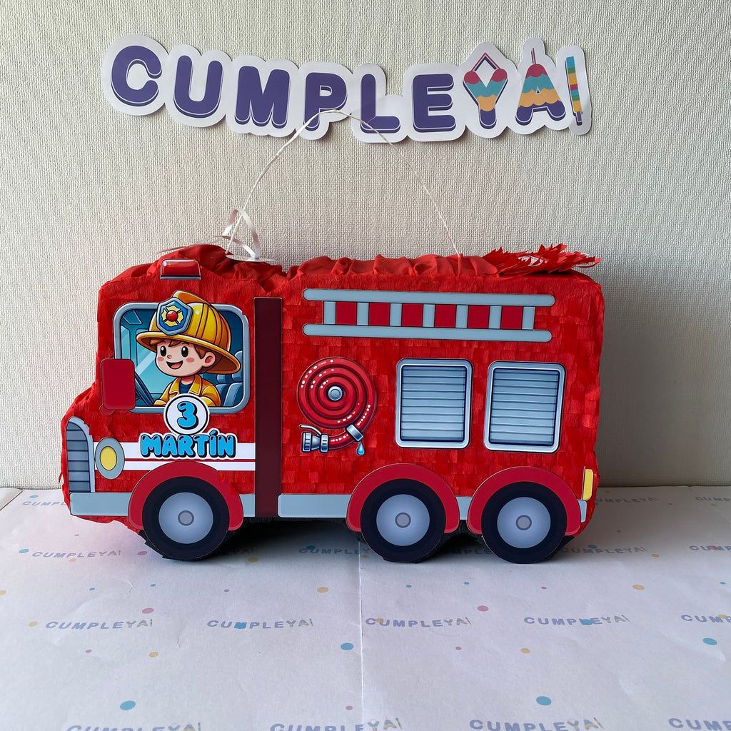 PIÑATA CAMION DE BOMBERO 40CM PREMIUM